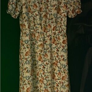 Hayden Girls Floral Casual Dress - Orange and Green